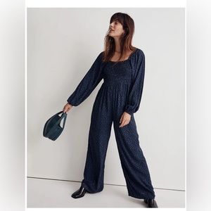 ❌SOLD❌ NWT Madewell Lucie Tie-Back Long-Sleeve Jumpsuit in Carmine Floral